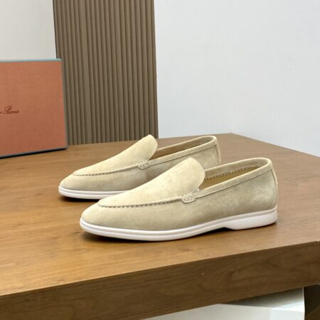 Loro Piana Leather Suede Loafers For Men And Women