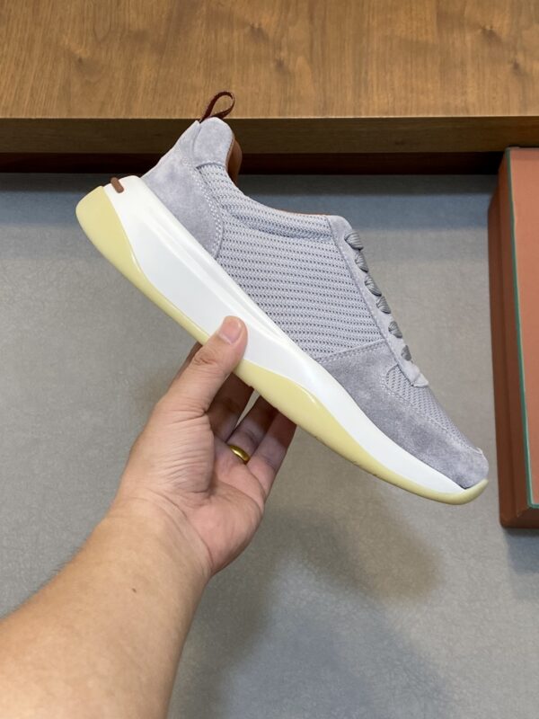 Loro Piana Wool Bead Knitted Soft Leather Sports Shoes - Image 4