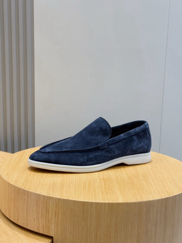 Loro Piana Leather Suede Casual Loafers For Men And Women - Image 6