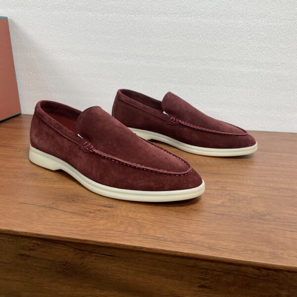Loro Piana Cowhide Leather Suede Loafers For Men And Women - Image 3