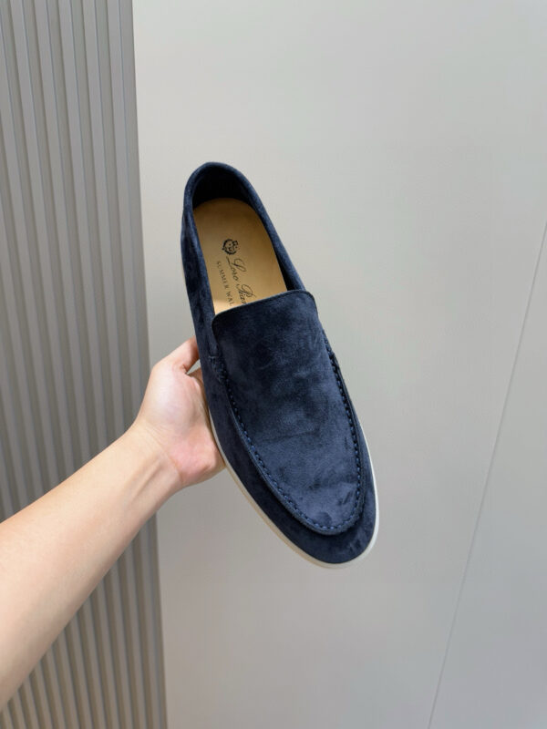 Loro Piana Leather Suede Casual Loafers For Men And Women - Image 5