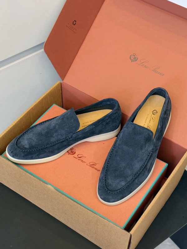 Loro Piana Leather Suede Casual Loafers For Men And Women