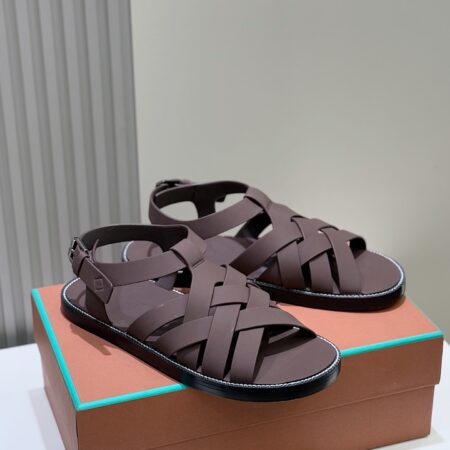 Loro Piana Nama Flexible Cowhide Leather Men's Sandals