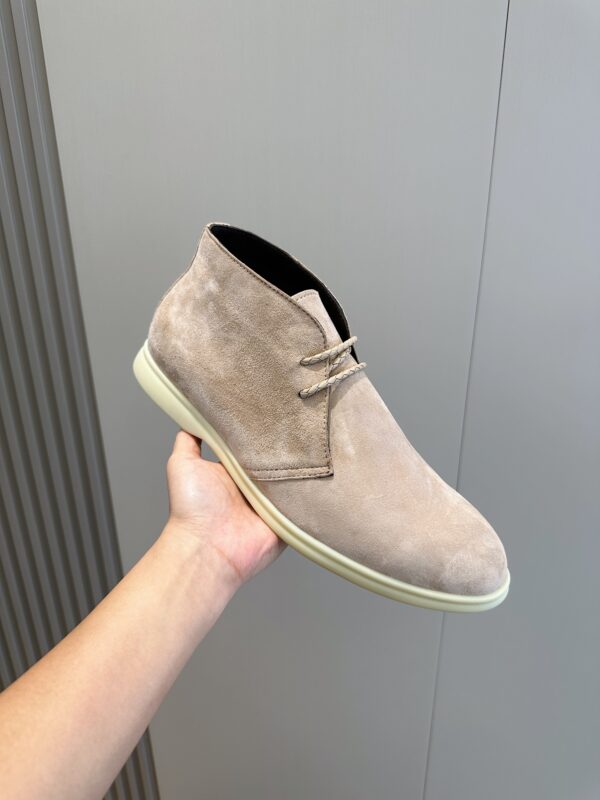 Loro Piana Suede Cowhide Classic Men's Short Boots - Image 6