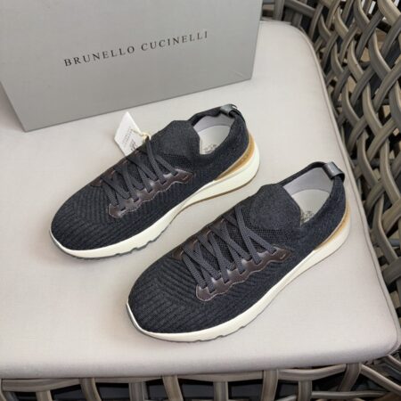 Brunello Cucinelli Cowhide Leather Men's Casual Sports Shoes