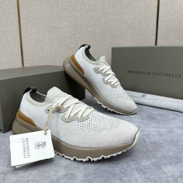 Brunello Cucinelli Mixed Color Knitted Low Cut Sports Shoes - Image 3