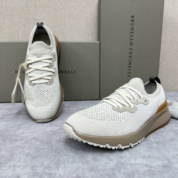 Brunello Cucinelli Mixed Color Knitted Low Cut Sports Shoes - Image 4