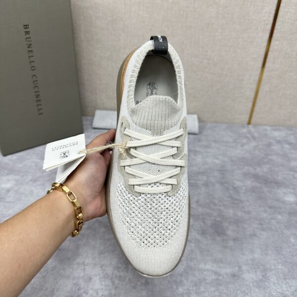 Brunello Cucinelli Mixed Color Knitted Low Cut Sports Shoes - Image 6
