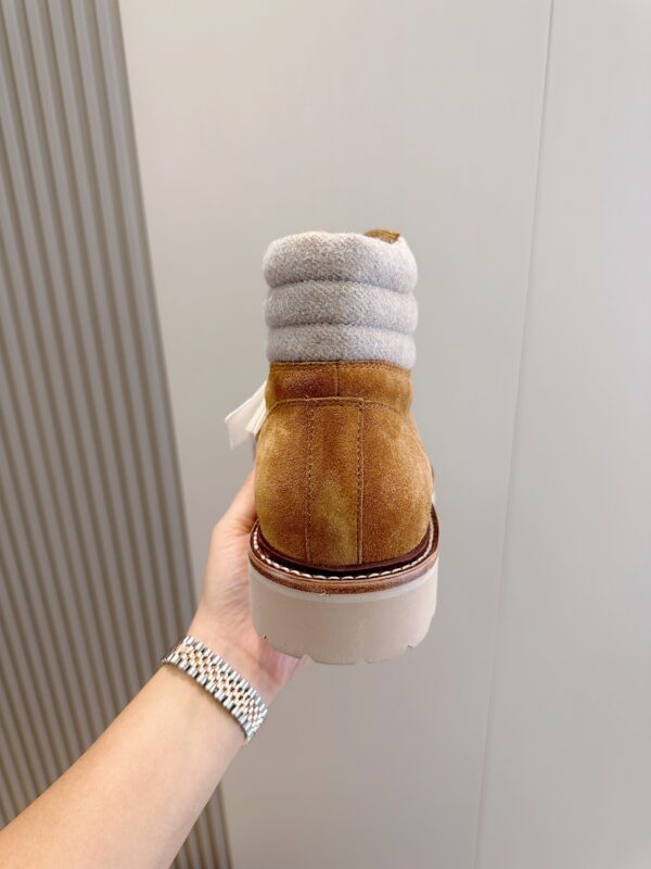 Brunello Cucinelli Autumn Winter Frosted Leather Hiking Boots - Image 7