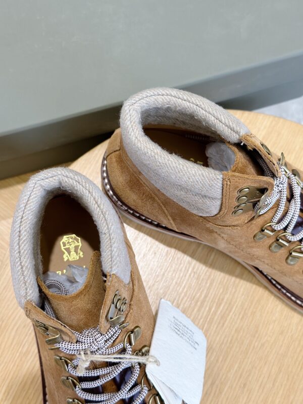 Brunello Cucinelli Autumn Winter Frosted Leather Hiking Boots - Image 8