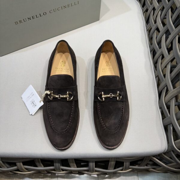 Brunello Cucinelli New Leather Soled Horseneck Buckle Mocasin Shoes - Image 2