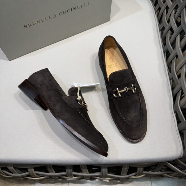 Brunello Cucinelli New Leather Soled Horseneck Buckle Mocasin Shoes - Image 3