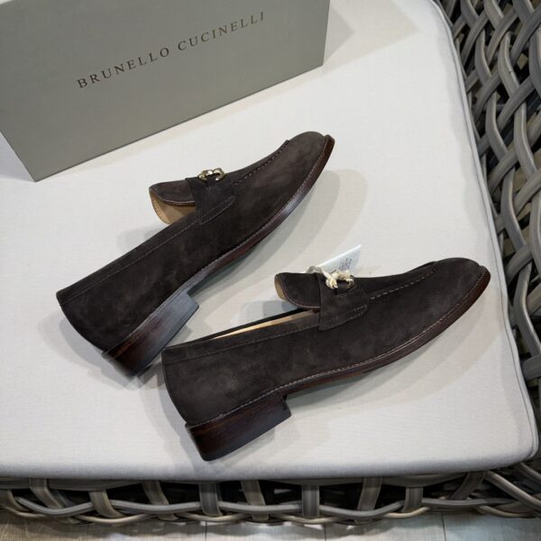Brunello Cucinelli New Leather Soled Horseneck Buckle Mocasin Shoes - Image 5