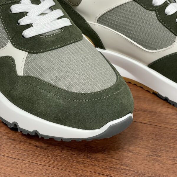Brunello Cucinelli Suede Cowhide Patchwork Checkered Men's Sports Shoes - Image 5