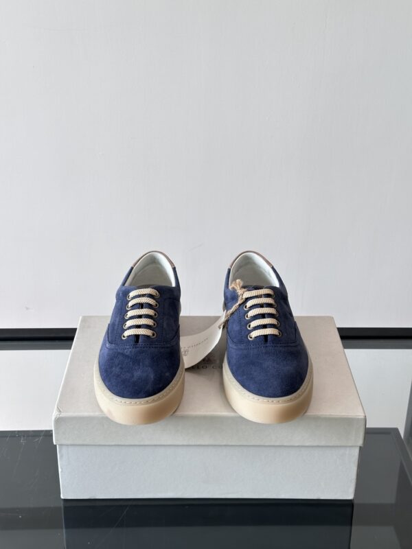 Brunello Cucinelli Men's Cotton Rubber Soled Casual Shoes - Image 3