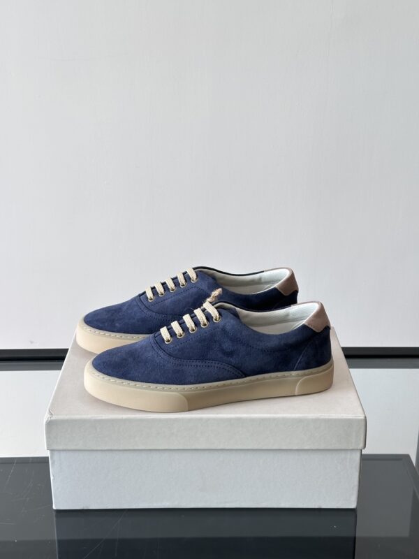 Brunello Cucinelli Men's Cotton Rubber Soled Casual Shoes - Image 4
