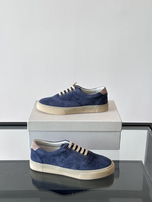 Brunello Cucinelli Men's Cotton Rubber Soled Casual Shoes - Image 5