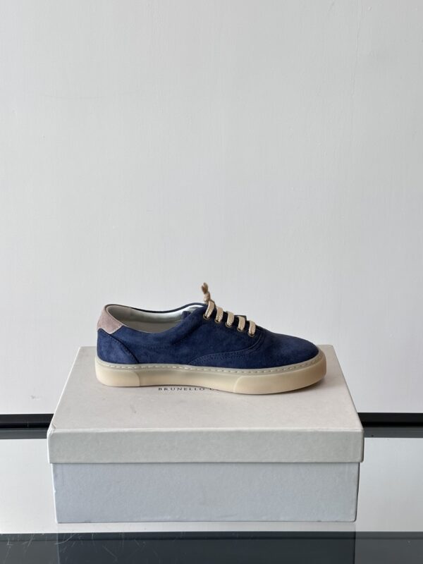 Brunello Cucinelli Men's Cotton Rubber Soled Casual Shoes - Image 6