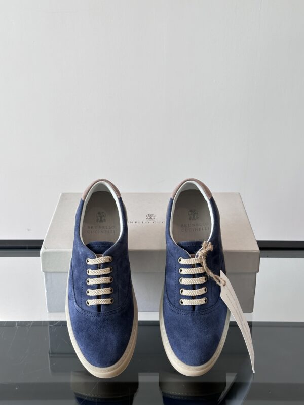 Brunello Cucinelli Men's Cotton Rubber Soled Casual Shoes - Image 7