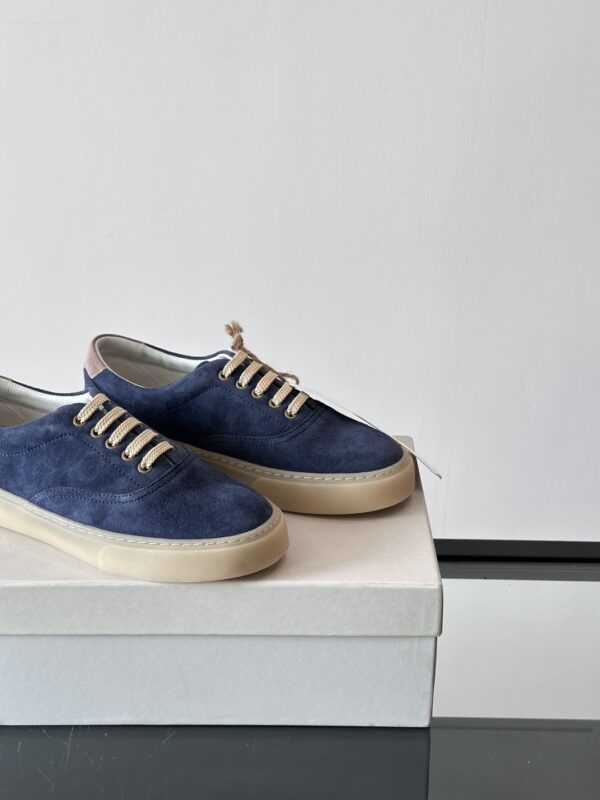 Brunello Cucinelli Men's Cotton Rubber Soled Casual Shoes - Image 8