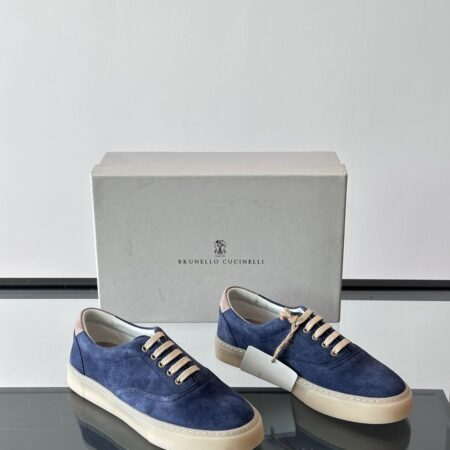 Brunello Cucinelli Men's Cotton Rubber Soled Casual Shoes