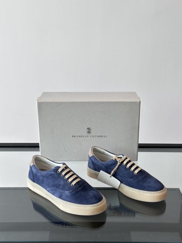 Brunello Cucinelli Men's Cotton Rubber Soled Casual Shoes