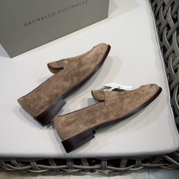 Brunello Cucinelli New Genuine Leather Sole Penny Loafers - Image 5