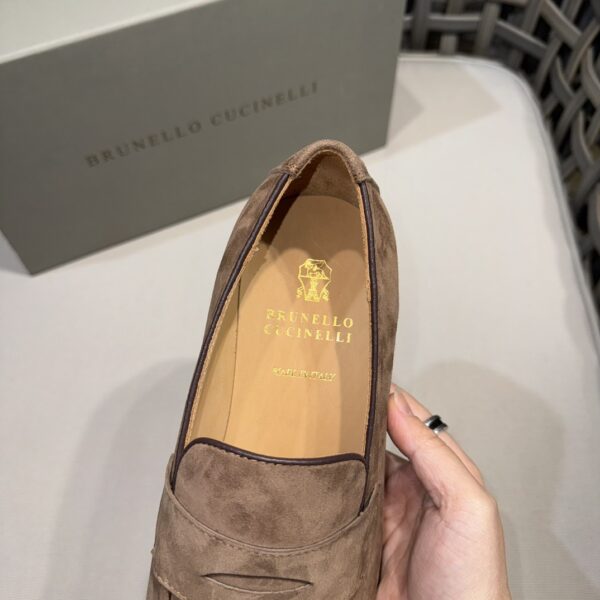 Brunello Cucinelli New Genuine Leather Sole Penny Loafers - Image 6