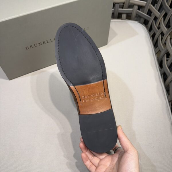 Brunello Cucinelli New Genuine Leather Sole Penny Loafers - Image 8