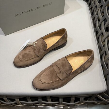 Brunello Cucinelli New Genuine Leather Sole Penny Loafers