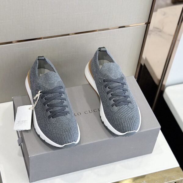 Brunello Cucinelli Fashionable All Cotton Knitted Sports Shoes - Image 2
