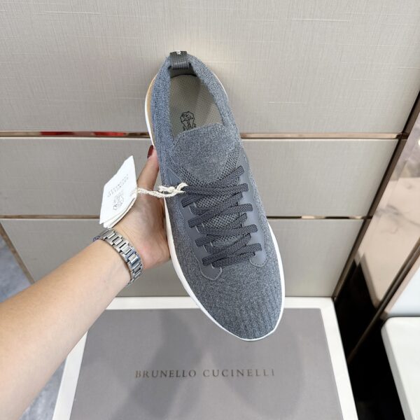 Brunello Cucinelli Fashionable All Cotton Knitted Sports Shoes - Image 4