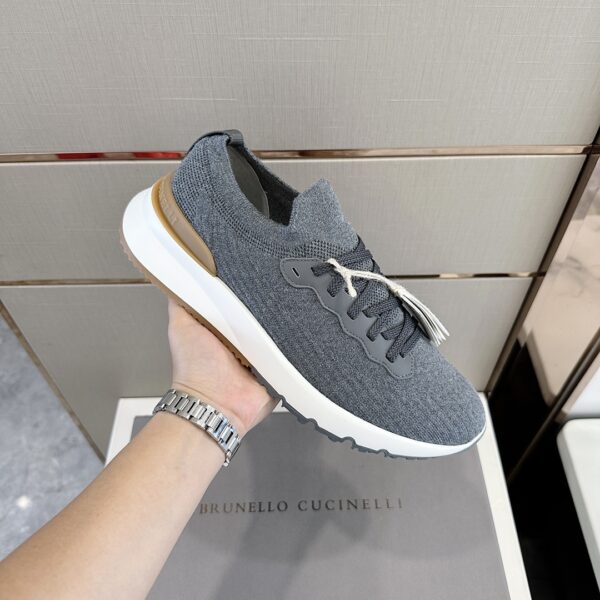 Brunello Cucinelli Fashionable All Cotton Knitted Sports Shoes - Image 5