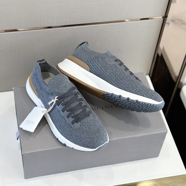 Brunello Cucinelli Fashionable All Cotton Knitted Sports Shoes - Image 8