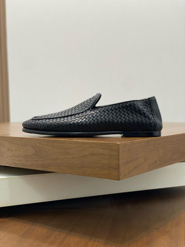 Bottega Veneta Men's Cowhide Leather Weaving Craft Loafers - Image 4