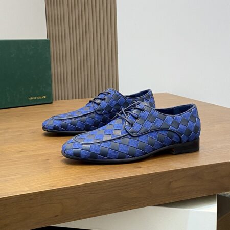 Bottega Veneta Cowhide Leather Hand Woven Straps Oxford Shoes