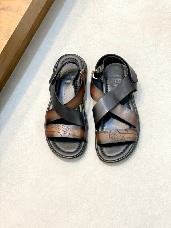 Berluti Men's Handmade Cowhide Leather High Quality Sandals - Image 2