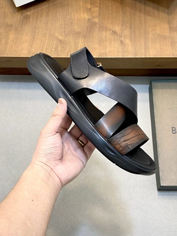 Berluti Men's Handmade Cowhide Leather High Quality Sandals - Image 5