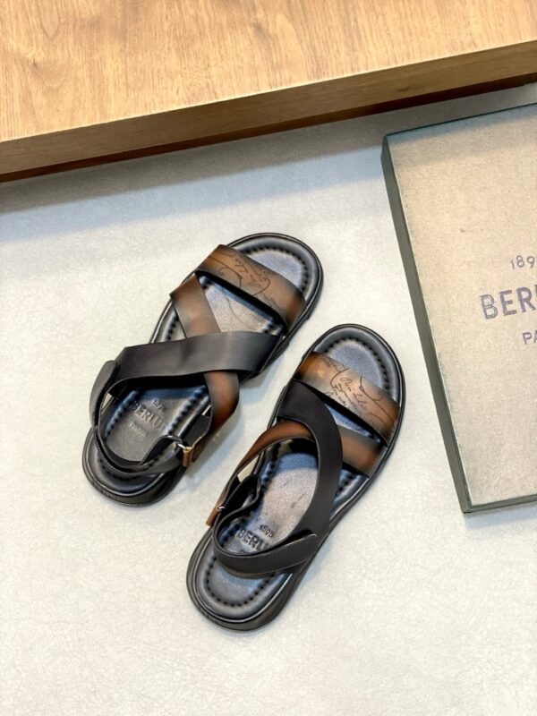 Berluti Men's Handmade Cowhide Leather High Quality Sandals - Image 3