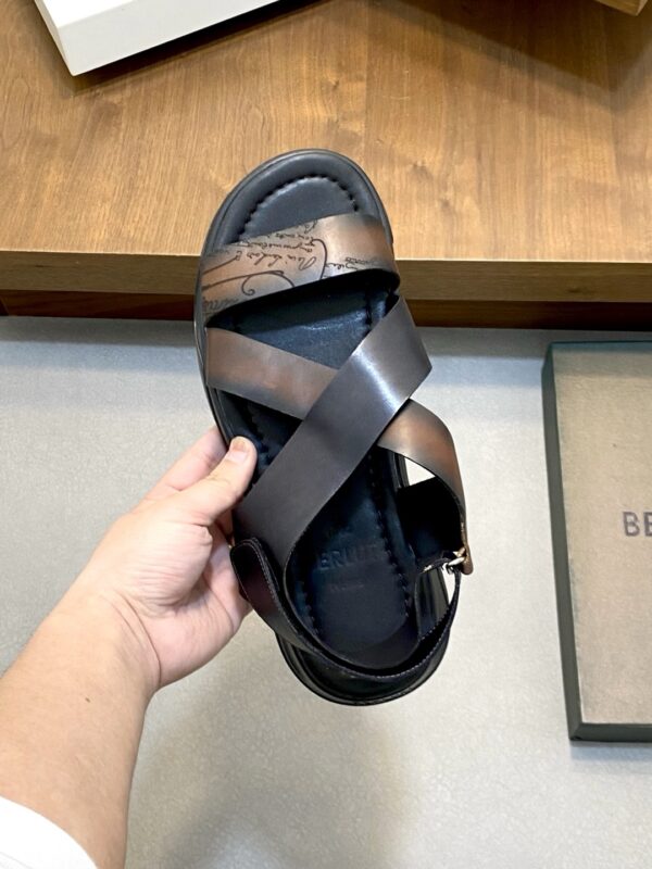 Berluti Men's Handmade Cowhide Leather High Quality Sandals - Image 8