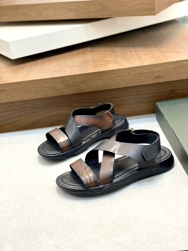 Berluti Men's Handmade Cowhide Leather High Quality Sandals