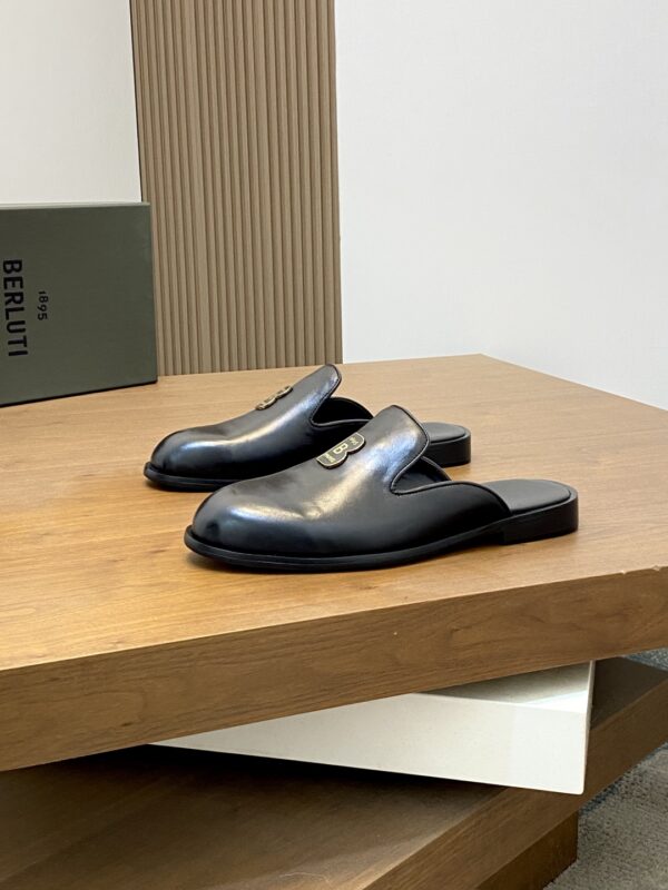 Berluti New Men's Cowhide Leather Business Half Slippers