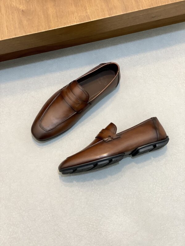 Berluti Lorenzo Drive Camoscio Men's High Quality Cowhide Leather Loafers - Image 3