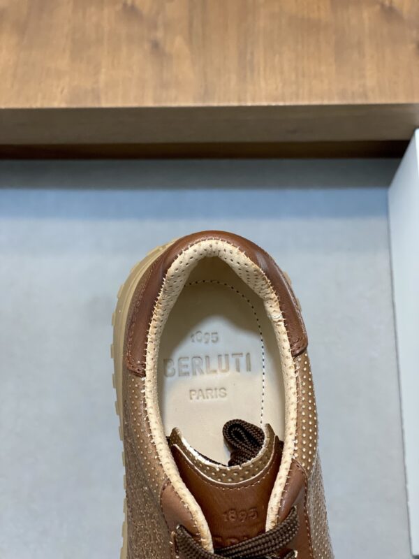 Berluti Playtime Scritto Patterned Cowhide Leather Sneakers - Image 7