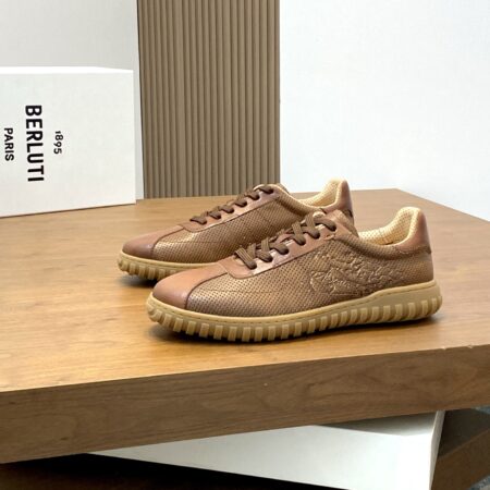 Berluti Playtime Scritto Patterned Cowhide Leather Sneakers