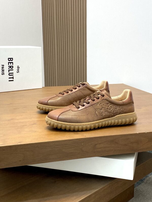 Berluti Playtime Scritto Patterned Cowhide Leather Sneakers