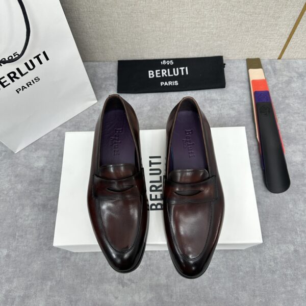 Berluti's New Men's Hand Polished Cowhide Leather Loafers - Image 2