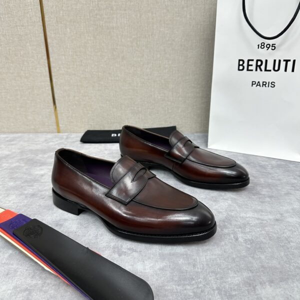 Berluti's New Men's Hand Polished Cowhide Leather Loafers - Image 3
