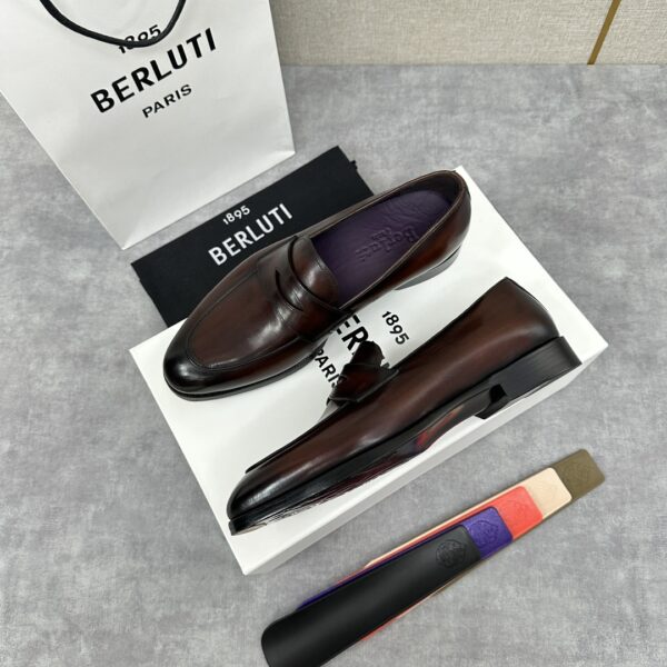 Berluti's New Men's Hand Polished Cowhide Leather Loafers - Image 4