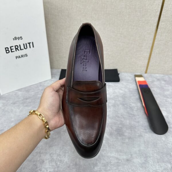 Berluti's New Men's Hand Polished Cowhide Leather Loafers - Image 6